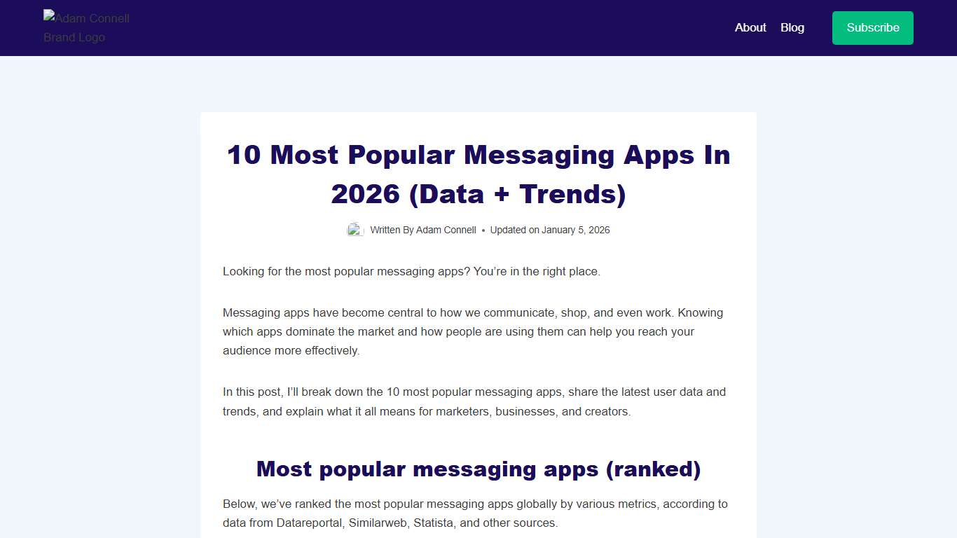 10 Most Popular Messaging Apps In 2026 (Data + Trends)